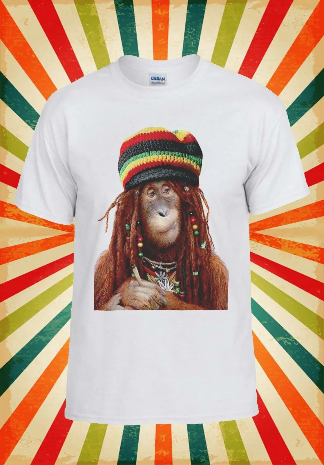 Bob Marley Raggie Hat Funny Monkey Vest T Shirt 1576