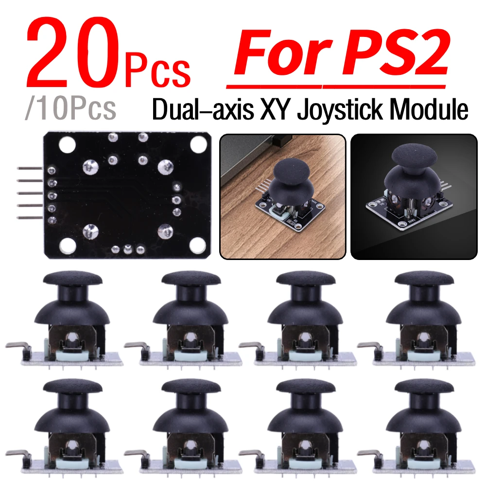 

10/20Pcs Dual-axis Game Control Rod Sensor 2.54mm Pin Game Controller Sensor Board KY-02 XY Joystick Module 5V Control Lever