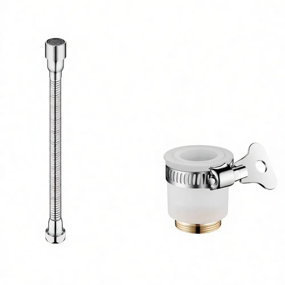 Universal Kitchen Faucet Extension Tube Stainless Steel Flexible Aerator Spray Head Sink Faucet Rotating Water Saving Nozzle