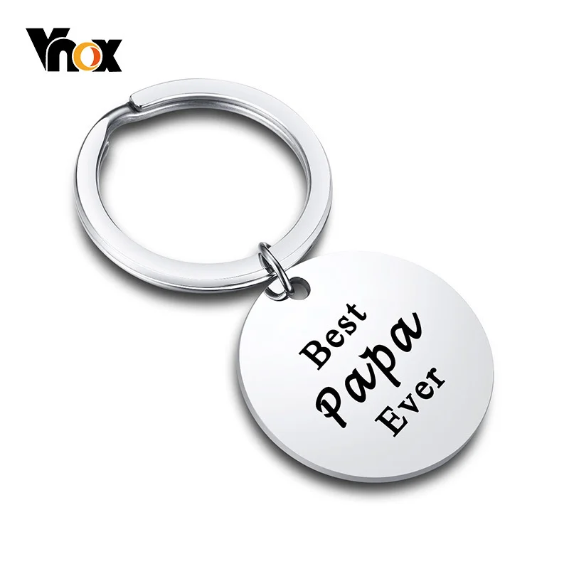 Vnox Free Custom  Words Love Date Engraved Message Stainless Steel Keychains for Women Men Family Keepsake Gifts