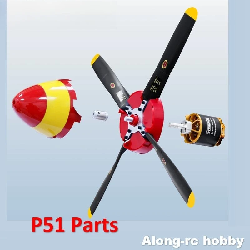 Freewing Flightline 1600mm P-51 Mustang RC Warbird Spare Parts, 5055-390KV Motor Retractable Landing Gear Propeller Spinner Set