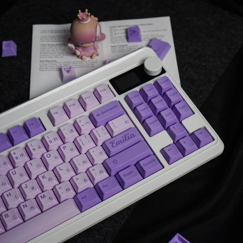 Imagem -05 - Frost Witch Roxo Teclado Mecânico Keycaps Sublimação Pbt Cereja Altura Original Adaptável 61 65 87 141 Chaves