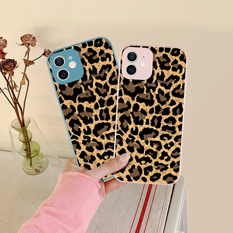 Stunning and Charming Brown Leopard Print Phone Case for IPhone 15 14 13 12 11 Pro Max Mini X XR XS SE 7 8 Plus Anti-Drop Case