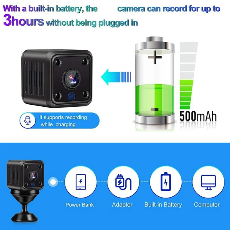 Xiaomi X6 Mini telecamera 1080P HD WiFi Monitor remoto Telecamera per animali domestici Batteria incorporata Visione notturna Protezione di sicurezza domestica intelligente