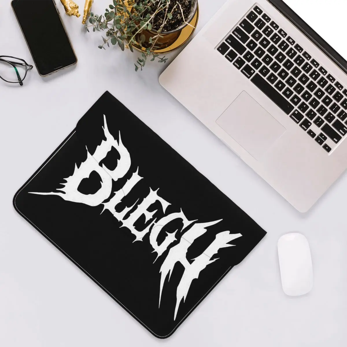 Blegh Heavy Metal Metalcore Deathcore PU Leather Horizontal Laptop Sleeve Shockproof Soft Lining Notebook Case 13 Inch