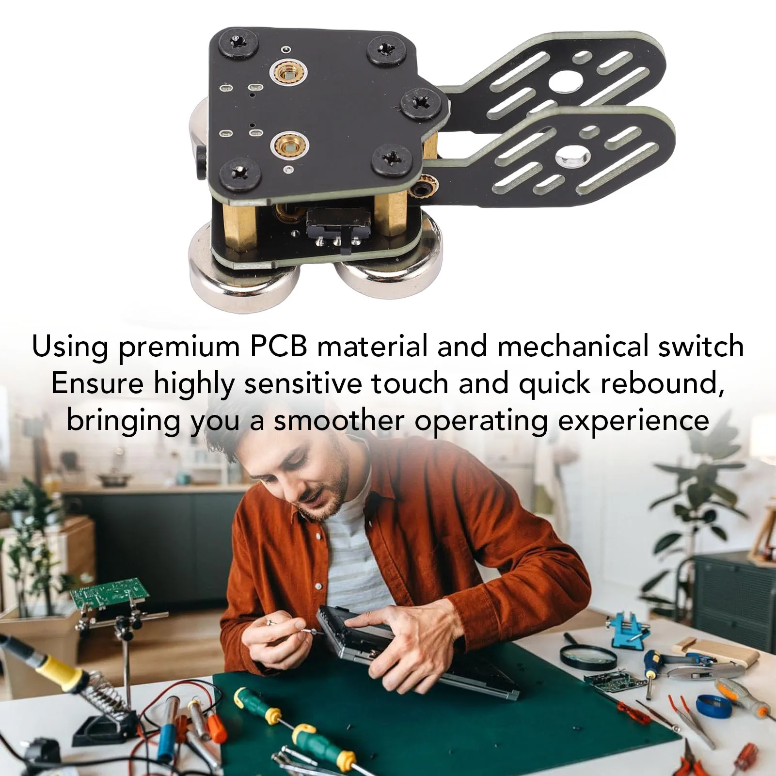 CW Key Quick Response Double Paddle Morse  Key with Magnetic Base 3.5mm Jack Type C Port for Smartphone Computer Ham Radio