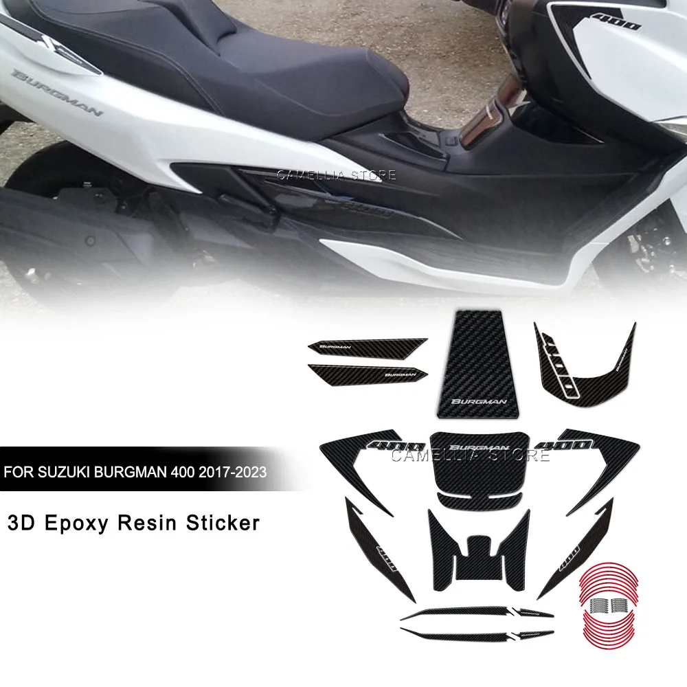 

Motorcycle Sticker 3D Epoxy Resin Waterproof Motorcycle Fuel Tank Floor Protection Sticker for SUZUKI BURGMAN 400 2017-2023