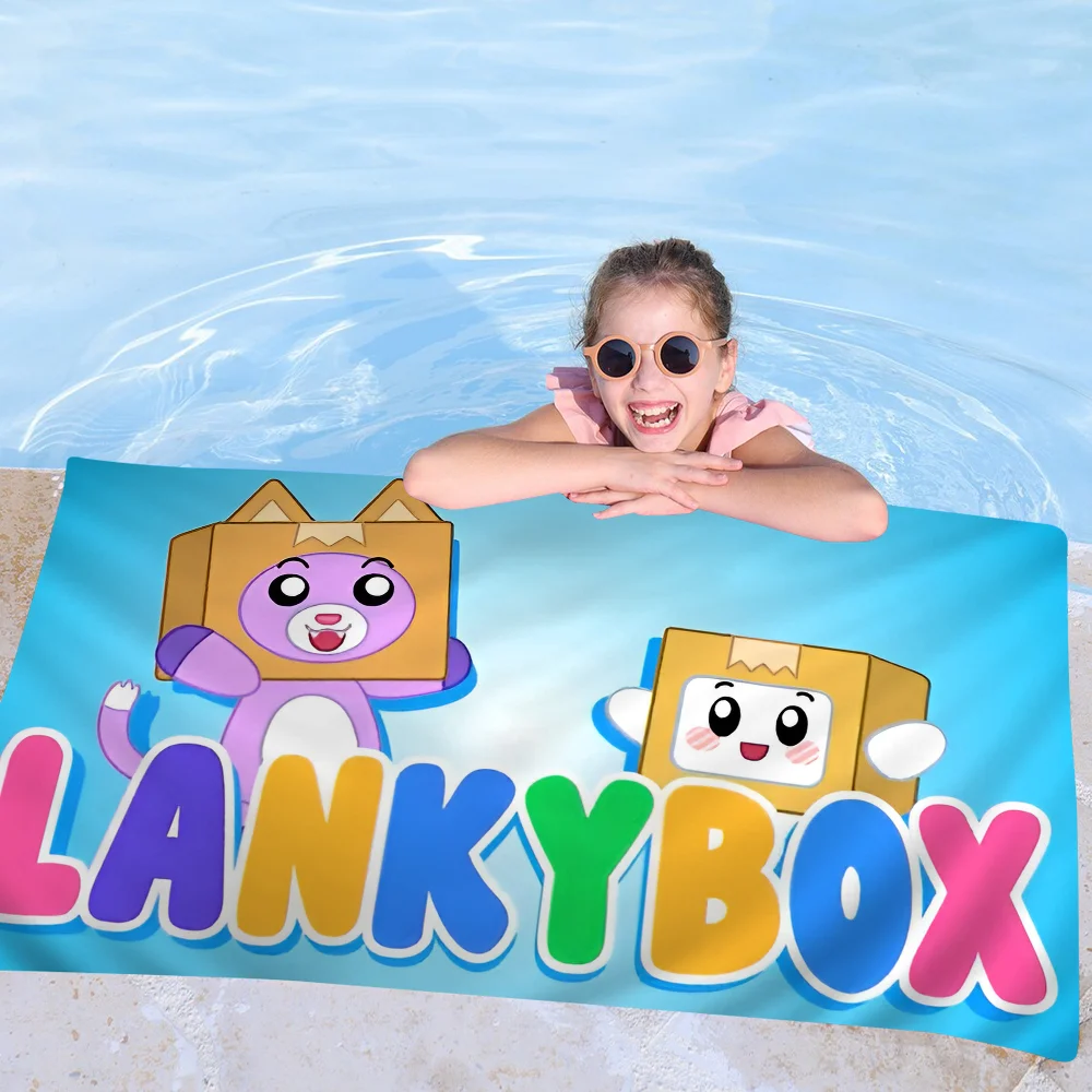 Lankybox Cute Microfiber Blanket Quick Drying Beach Towels Oversized Printing Super Absorbent Pool Towel Blanket