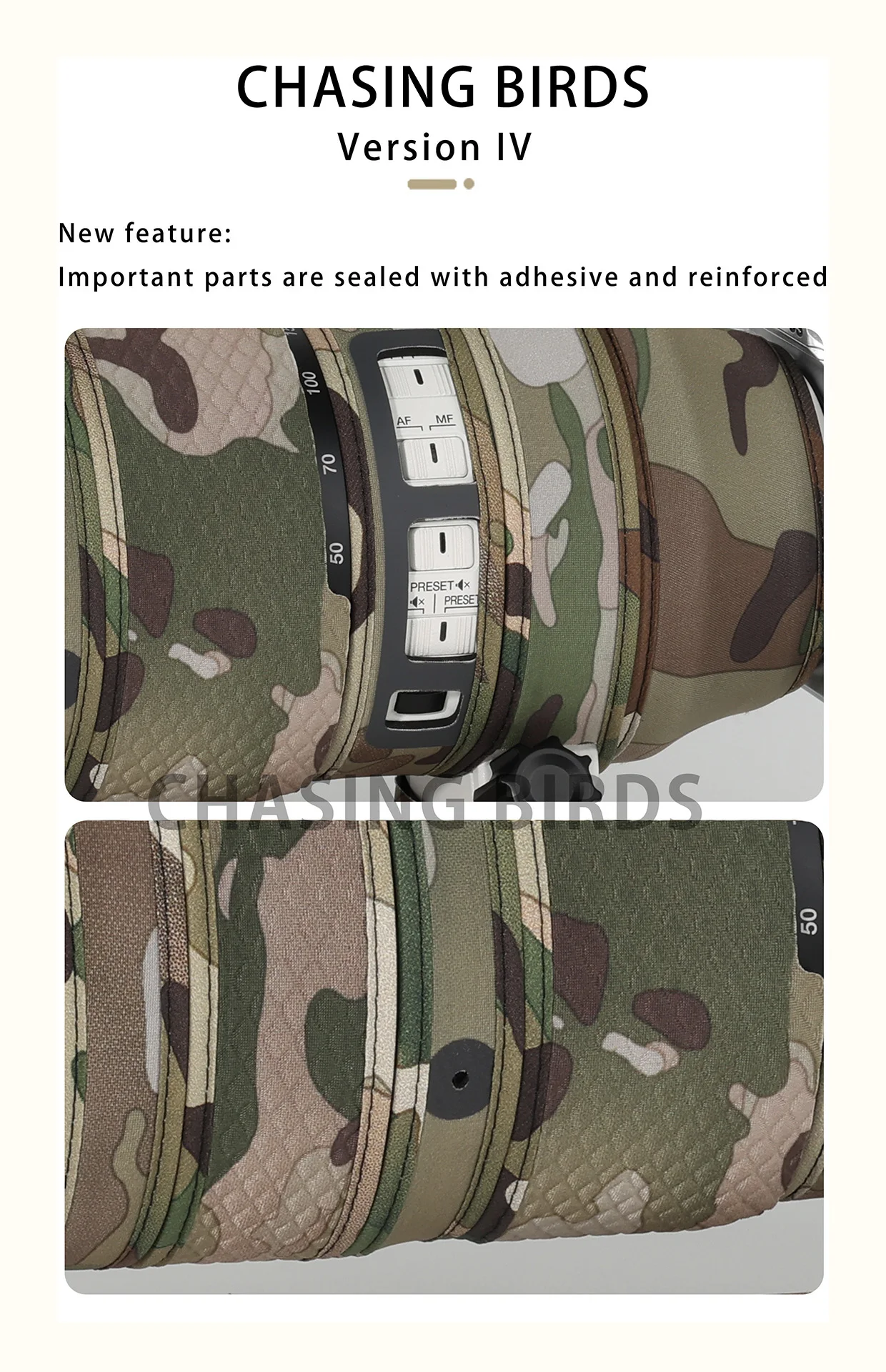 مطاردة الطيور عدسة التمويه معطف لأوليمبوس M.ZUIKO الرقمية ED 50-200 مللي متر F2.8 هو برو مقاوم للماء ومضاد للمطر الغطاء الواقي #3