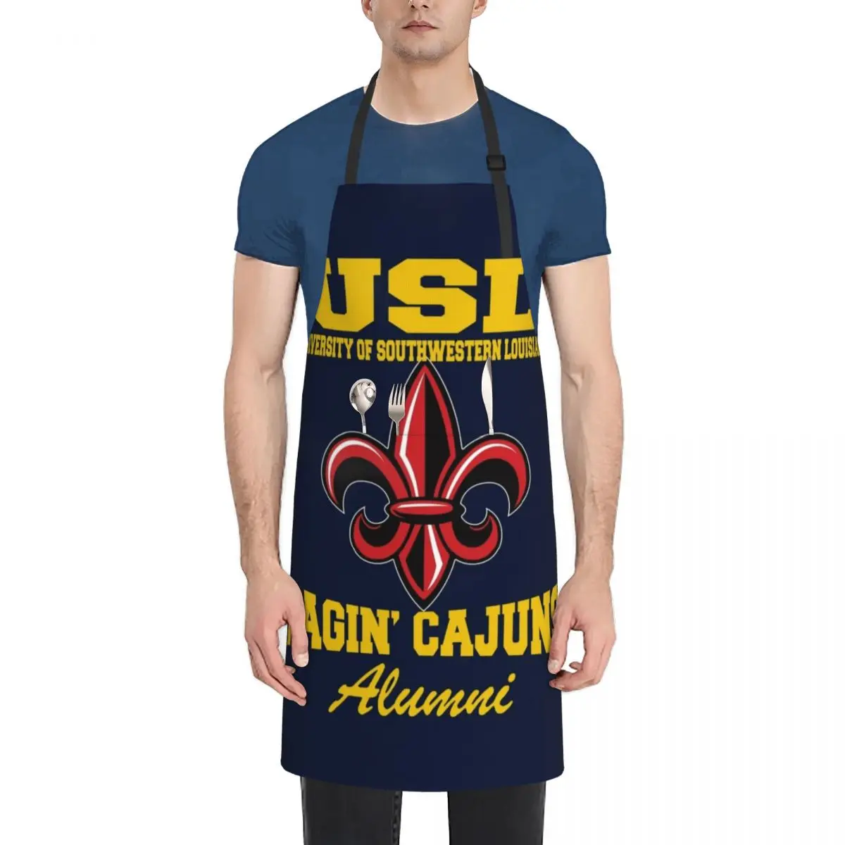 Usl Университет Юго-Западного Луизиана, Рагин, Cajuns, выпускной, футболка, удлинитель рубашки, футболка, рандомный фартук
