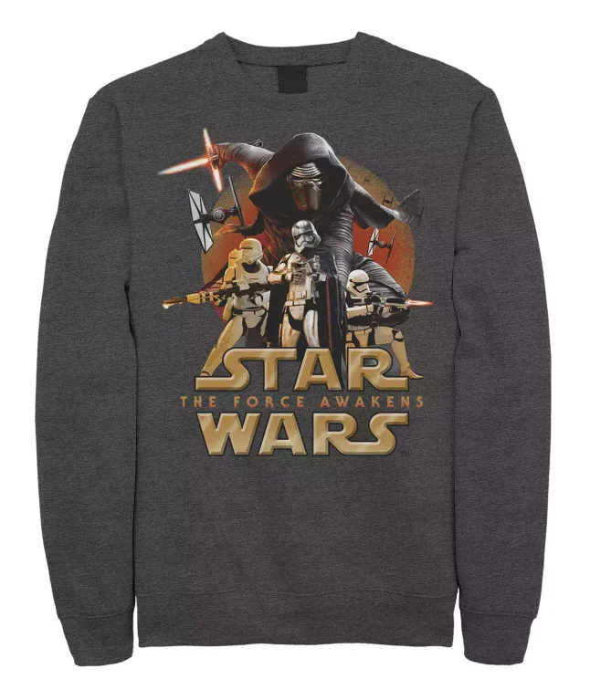 

Мужская и женская осенне-зимняя повседневная флисовая толстовка из чистого хлопка с принтом «Звездные войны» и круглым вырезом