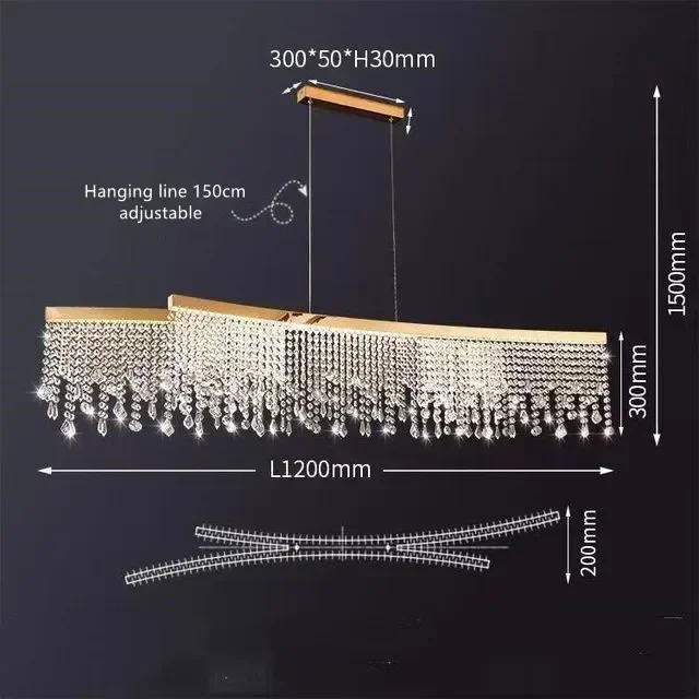 TAONUANSHU Kristall Hängen Kronleuchter Ring Beleuchtung Nordic Esstisch Luxus Gold Led Kreis Decke Anhänger Licht Glanz Wohnkultur 7