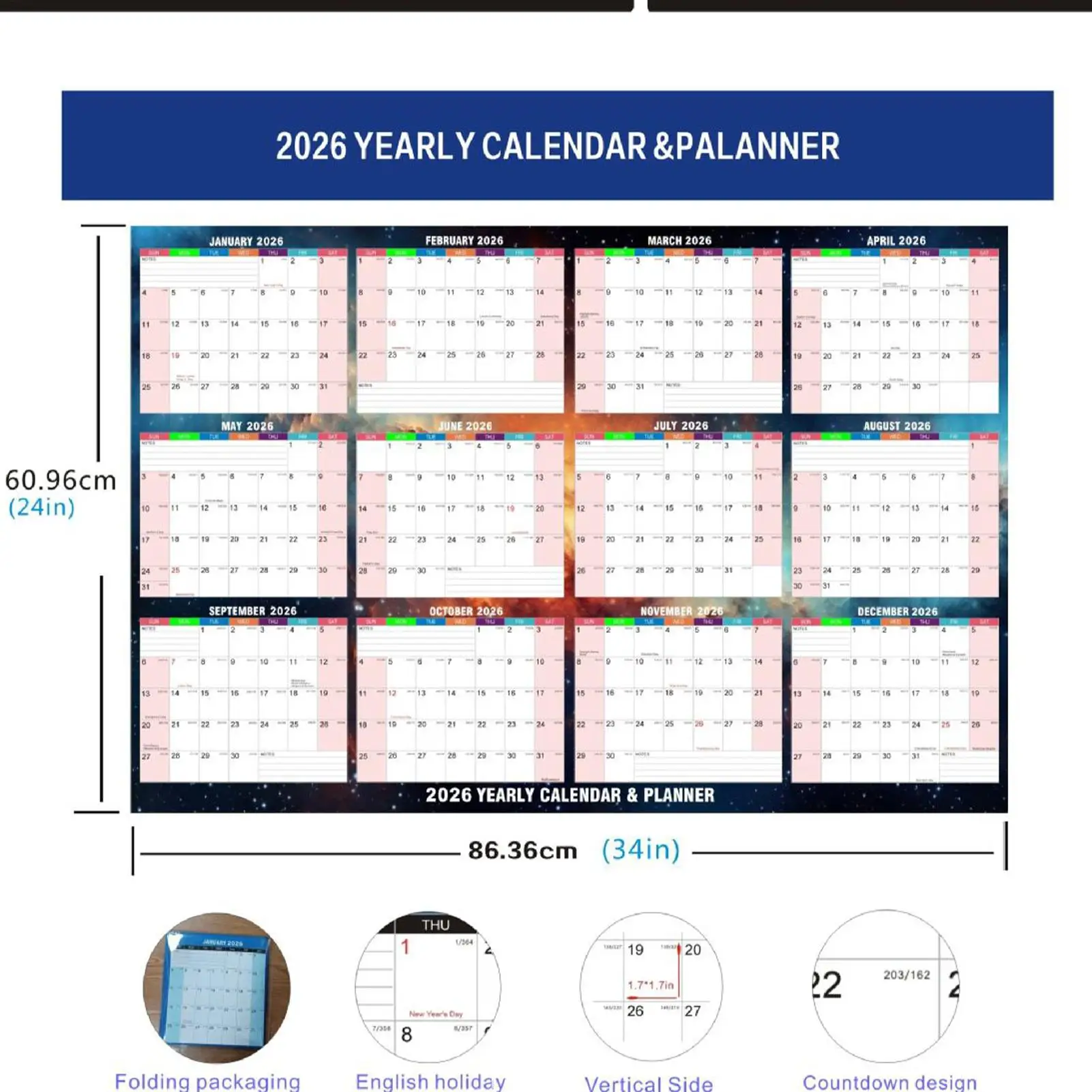 ผนังแห้งลบปฏิทิน Daily Planner ไวท์บอร์ด Erasable Planner Organizer เช็ดเปล่าสําหรับ Dorm Family Home Kitchen ตู้เย็น