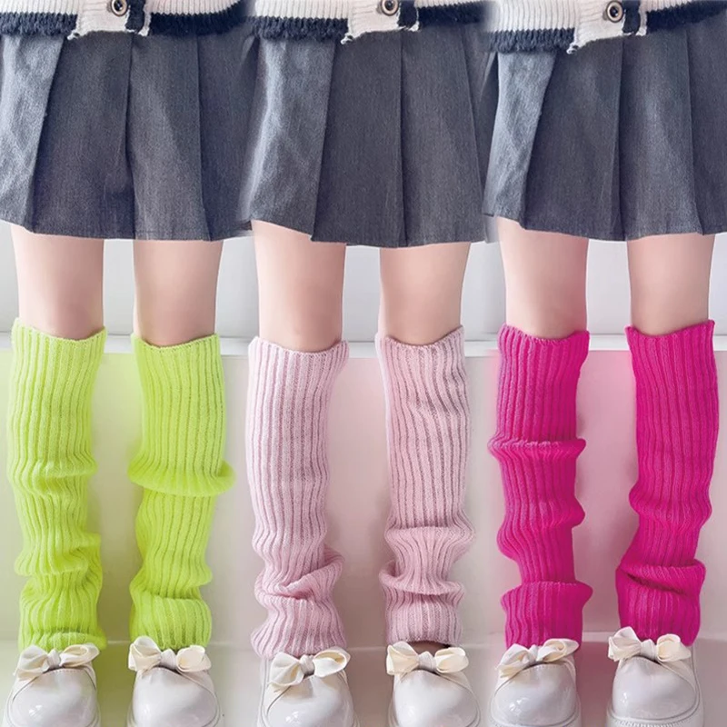 Candy Color Sweet Girl Leg Warmers NEW Korean Knitted Foot Cover Women Solid Color Autumn Winter Stylish Elastic Long Tube Sock