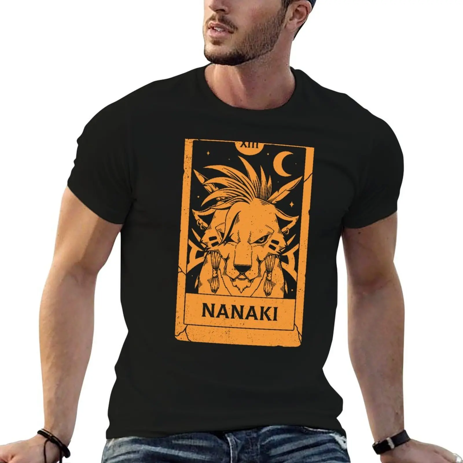 

Nanaki Tarot Card T-Shirt man graphic t shirt anime t shirts oversize t shirts cotton 100% T-Shirt