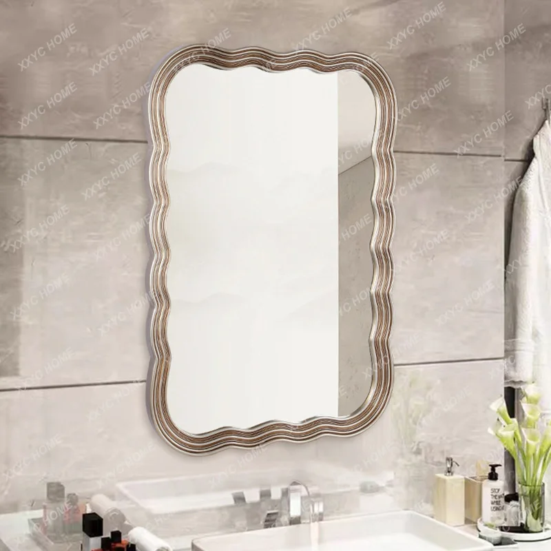

H Internet celebrity wavy bathroom mirror LED light mirror bathroom mirror