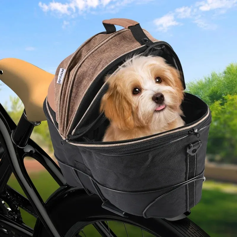 Suitable for adjustable shoulder bags, portable breathable, cat and dog bicycle baskets