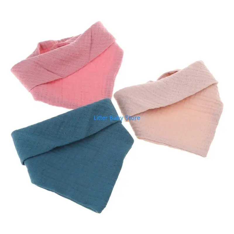 

N80C 3 Pack Baby Bandana Dribble Bibs 4-layer Baby Drooling Bibs Baby Teething Infant Bibs with Printed Patterns for Unisex