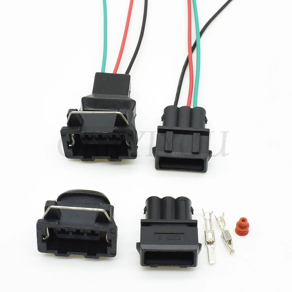 1 Set 3 Pin Way Automotive Waterproof Socket Plastic Housing Wiring Harness Electric Cable Connector Plug 357972763 For VW