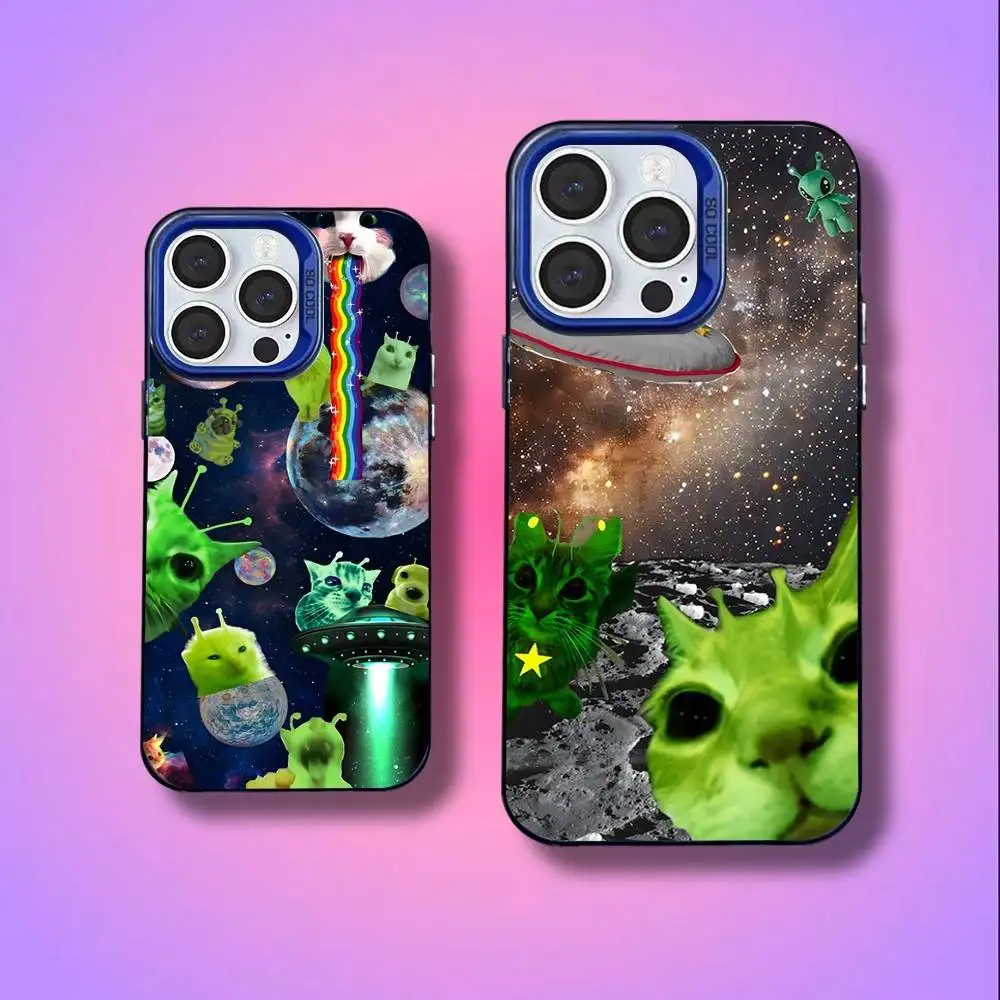 

Alien Cat G-Gnarpy For iPhone 17,16,15,14,13,12,11,Mini,Pro,E,SE4,XS,MAX Blue Candy Matte Cover