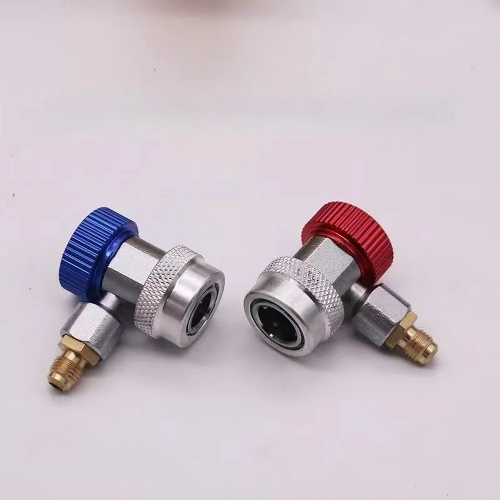 Auto AC Quick Coupler Adjustable High Low Pressure Pair For R134A Cooling Agent System With Copper Alloy Valve Body For Service