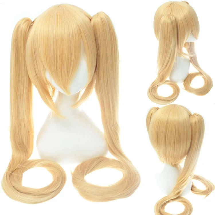 120Cm Miku Cosplay Pruik Black Rock Shooter Senbon Zakura Pruiken Lange Hittebestendige Synthetische Haarclip Paardenstaarten Pruiken