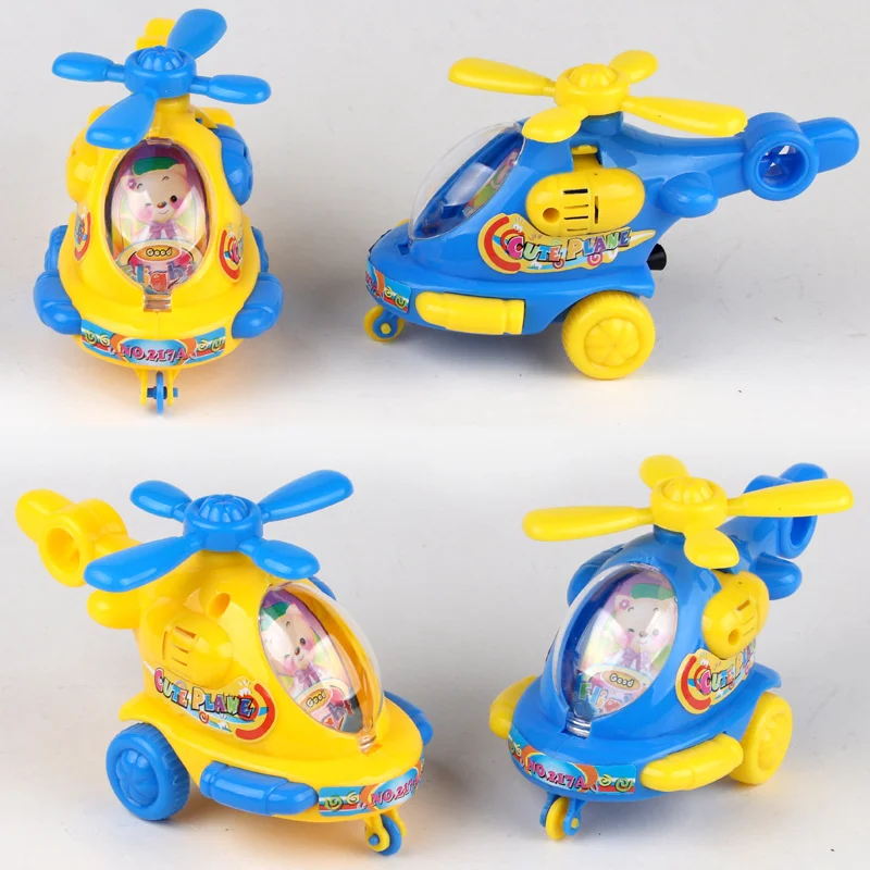 1Pcs Cute Rotating Propeller Vehicles Toy Classic Cartoon Rope Helicopter Children Entertainment Wind-up Toys Birthday Gift