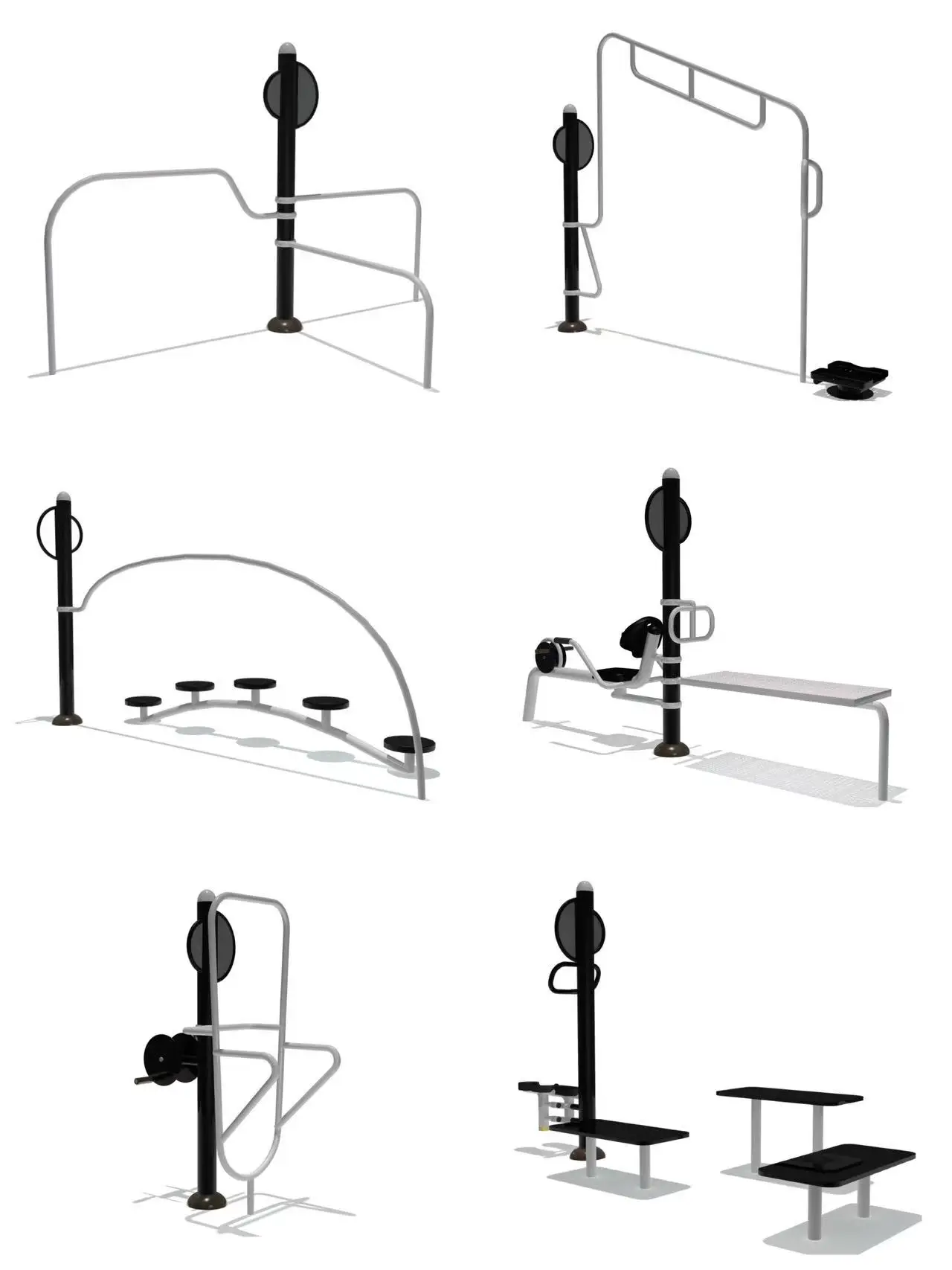 Stainless Steel Curved Balance Stepper for Outdoor Public Parks Adult Gym Equipment