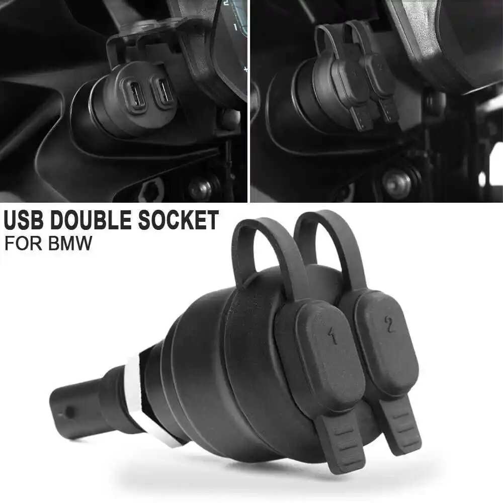 

Dual USB Charger Motorcycle Socket For BMW F900R / R1250GS / R1200GS / S1000XR / K1600GT / K1300S / F850GS / F750GS / F650GS