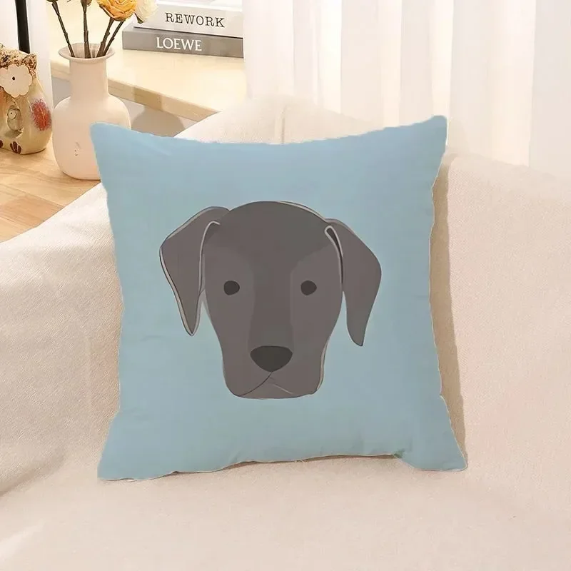 Cartoon Dog Head Decorative Pillowcase Car Ornaments Office Living Room Home Pillowcaseo40x40cm 16x16Inch ，45x45cm 18x18Inch