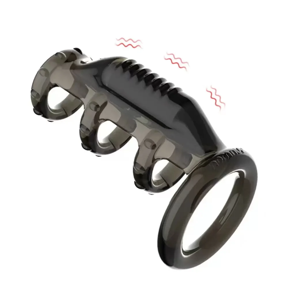 Male Cock Rings Vibrating Sleeve Penis Ring For Delayed Ejaculation Penis G Spot Vibrators Dick Enlargement Extender for Men