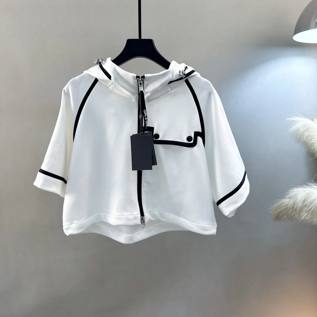 Women's Golf Hooded Jacket 2026 Fall New Korean Style Zip-Up Cape Lightweight UV Protection Quick-Dry Breathable Polyester Soft