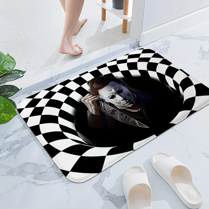 Clown Trap Horror Bathmat Washable Non-slip Kitchen Rug Door Entrance Carpet Bedroom Entryway Foot Mat Modern Home Decoration