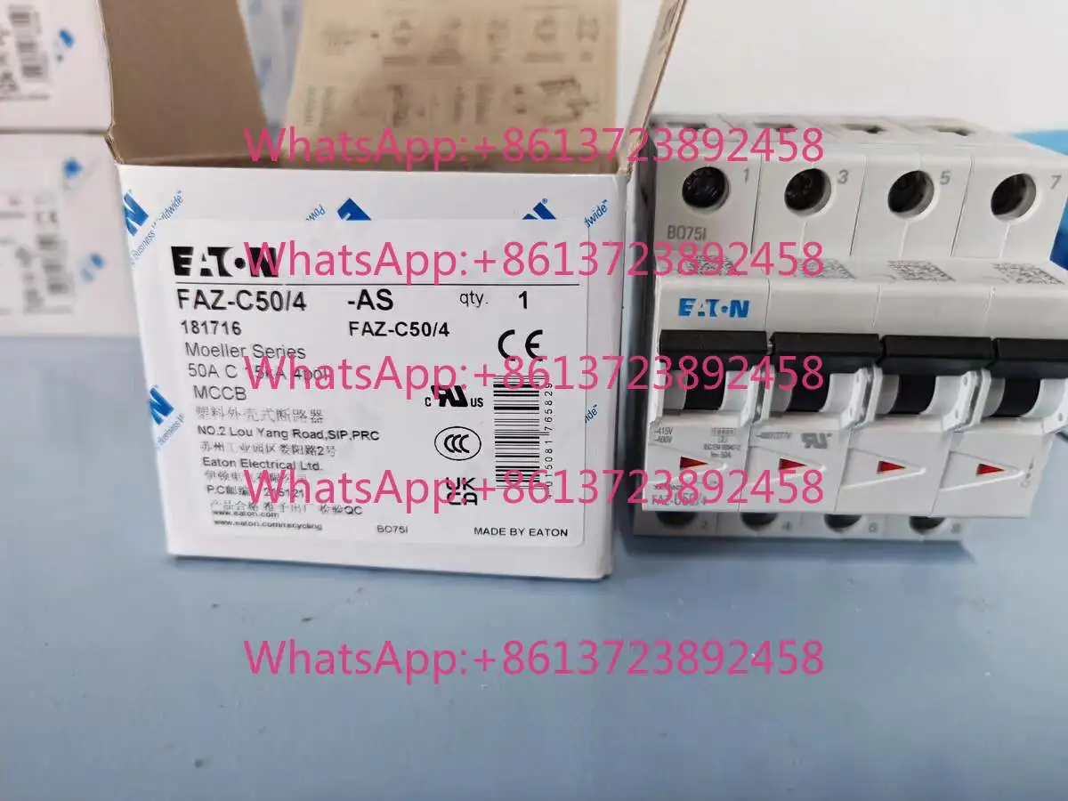 Eaton Muller FAZ-C50/4 High Breaking Micro Circuit Breaker UL1077 Certification