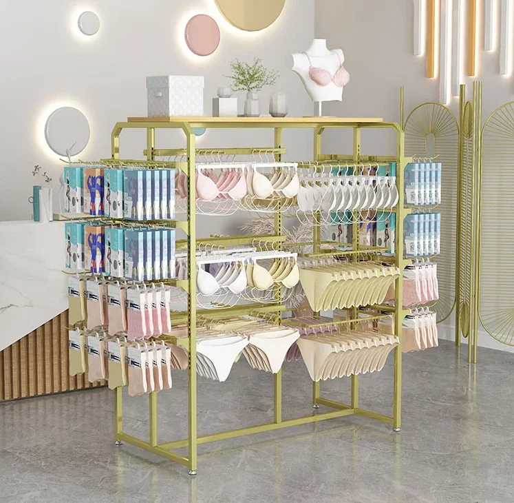 

Underwear display rack Bra store display rack shopping mall boxed underwear double-sided stockings shelf adjustable