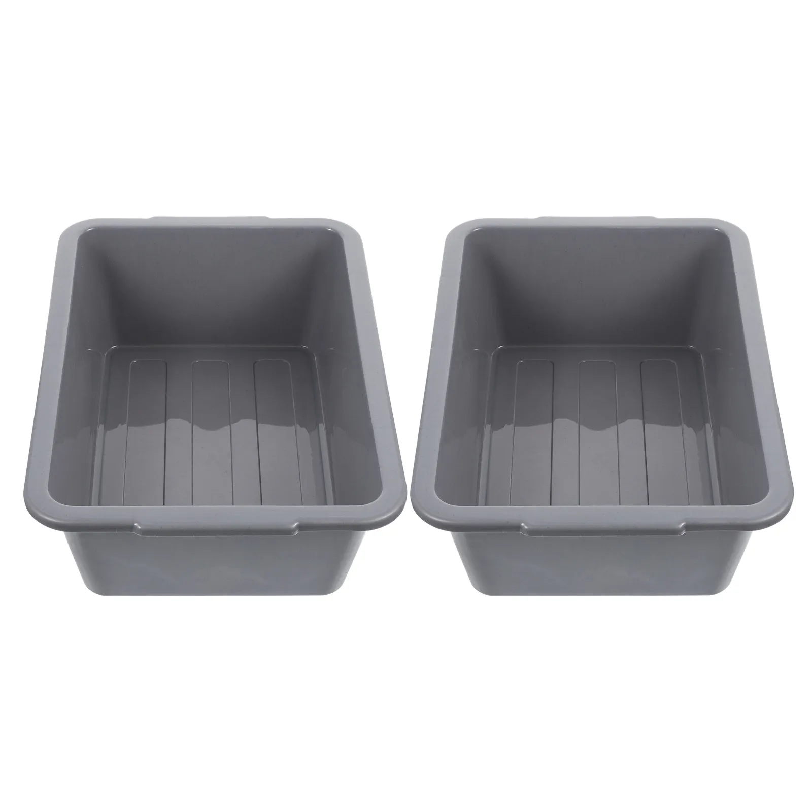 2Pcs Rectangular Storage Baskets Heavy Duty Commercial Bus Tubs for Kitchen Tableware Collection Dishpan Basin and Countertop