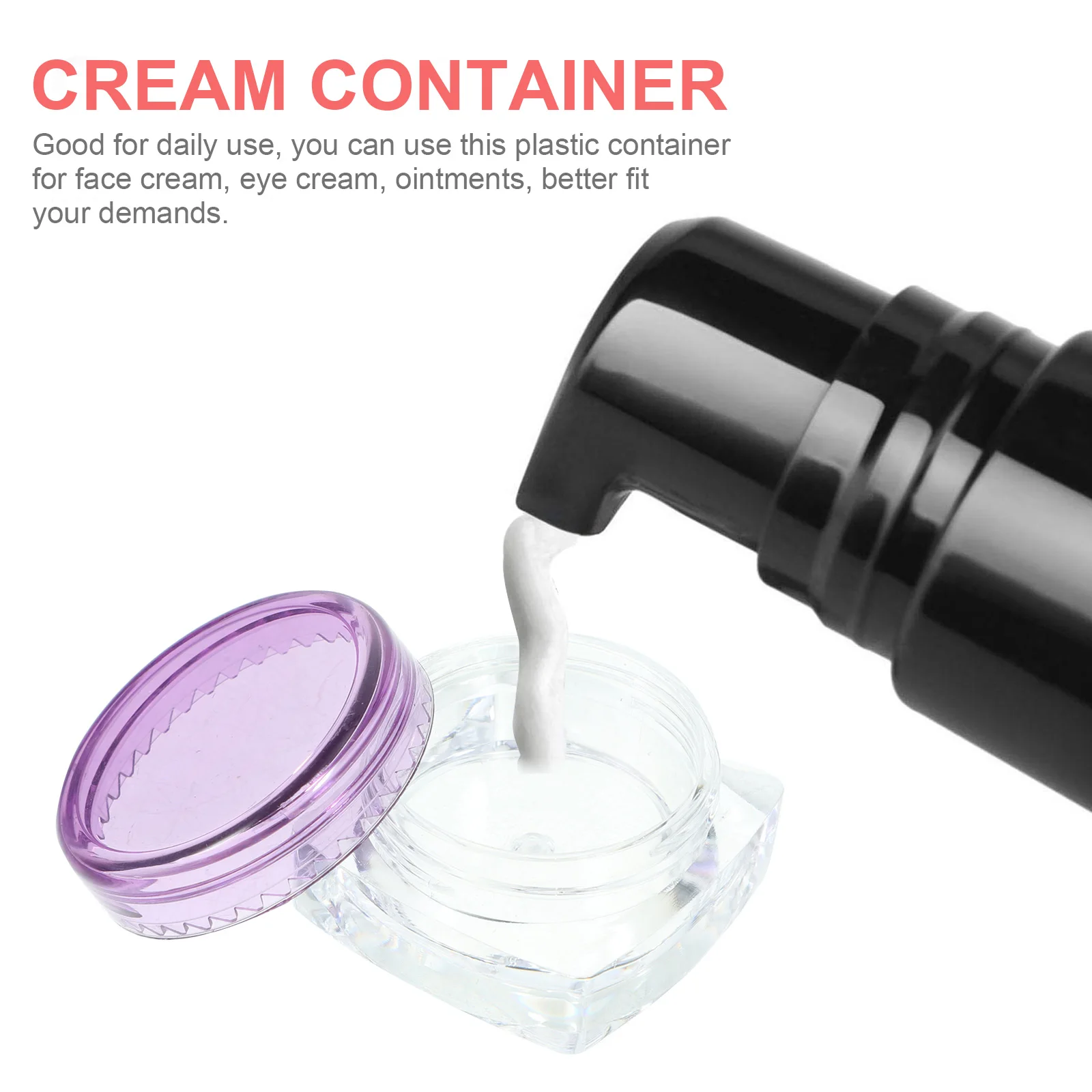

12 Pcs 3g Pink Square Bottom Cream Containers Refillable Empty Portable Plastic Storage Boxes for Face Creams Travel Jars