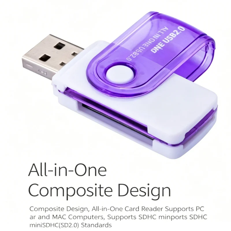 USB2.0 TF Card Reader 480Mbps Data Sync Transfer Portable Pocket Size Memory Card Adapter For Travel Shooting Office Digital