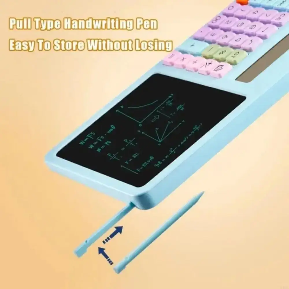 Large LCD Display Calculator with Writing Board Portable Solar Powered 12 Digit Solar Calculator Large Button Erasable