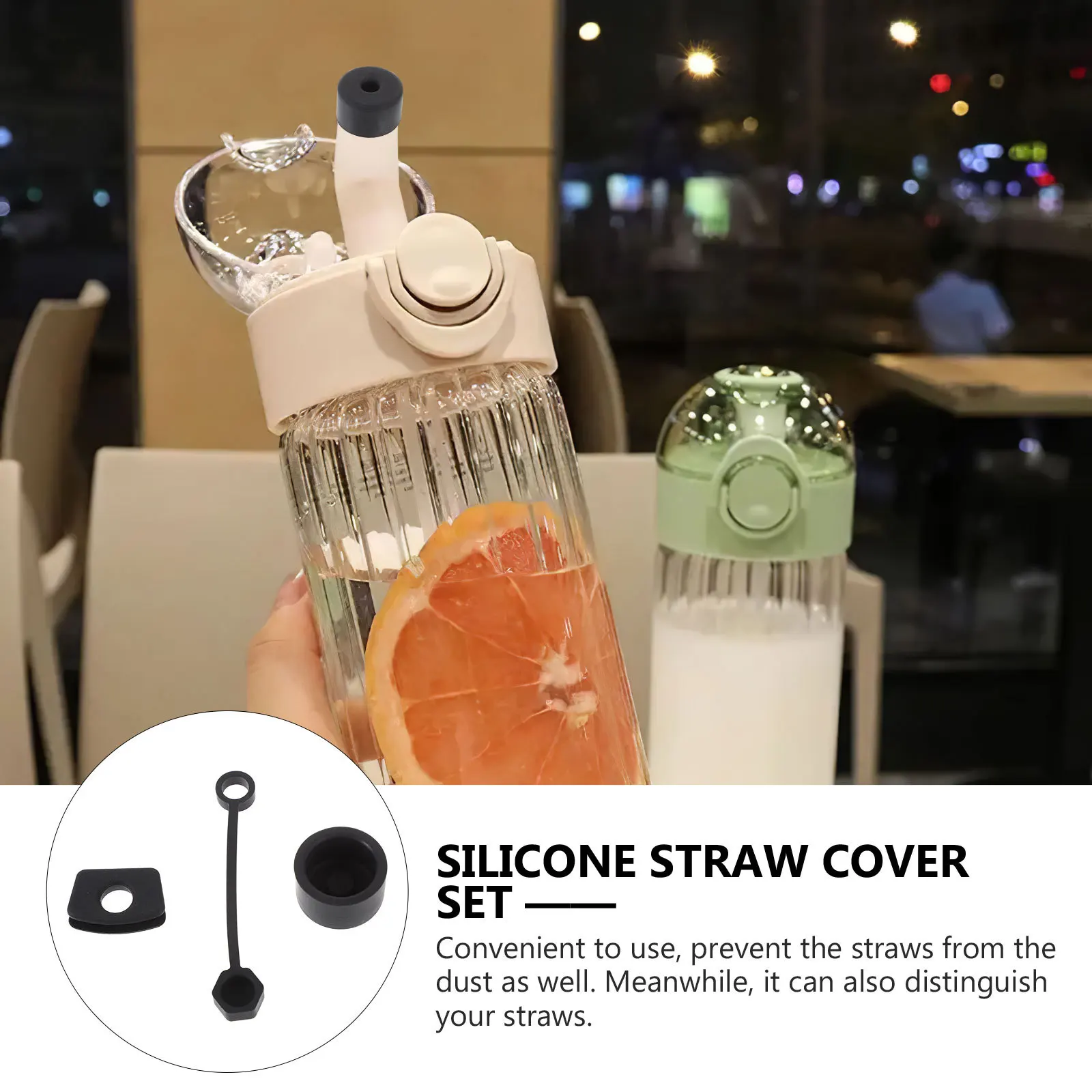 

2Set Leakproof Tumbler Stopper Silicone Straw Caps Drink Cup Cover Reusable Protector Tumbler Stopper Straw Covers Cap