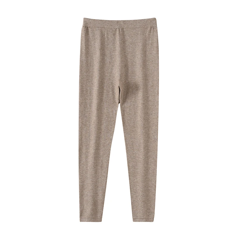 100% Wool Pants Women's Autumn and Winter Knitted Leggings Solid Color Warm Solid Color Wool Leggings Women's Clothes