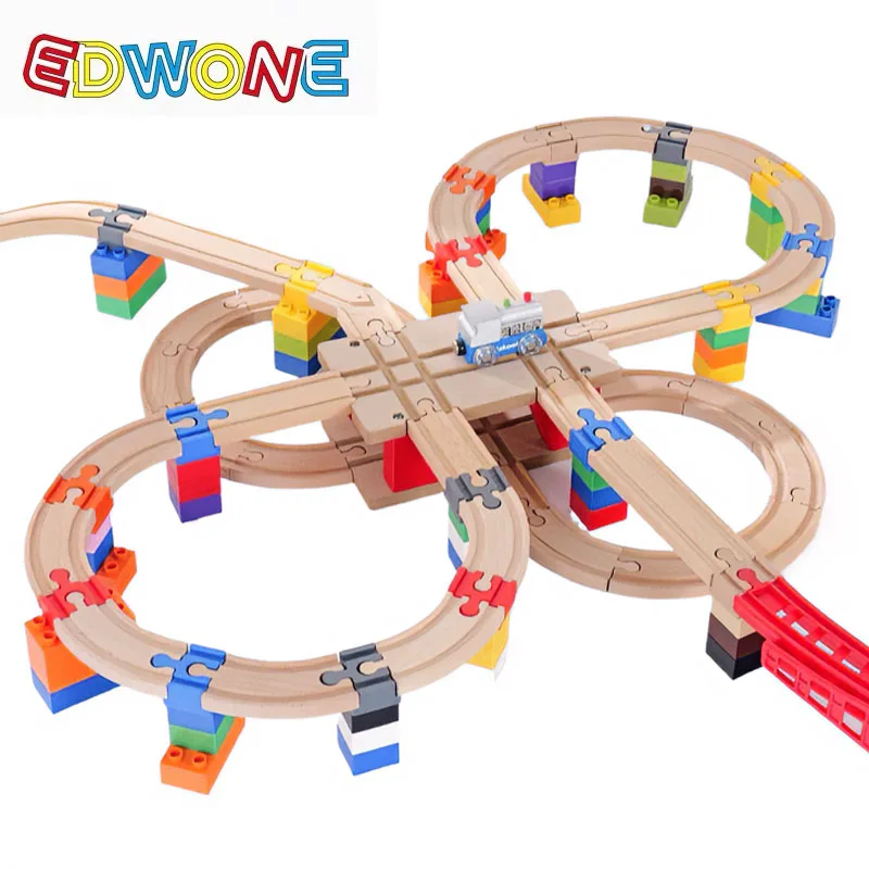 Universal Wooden Track Accessories Connectors All Kinds of Plastic Building Blocks Adapters Fixing Clips Fit for Railway Tracks