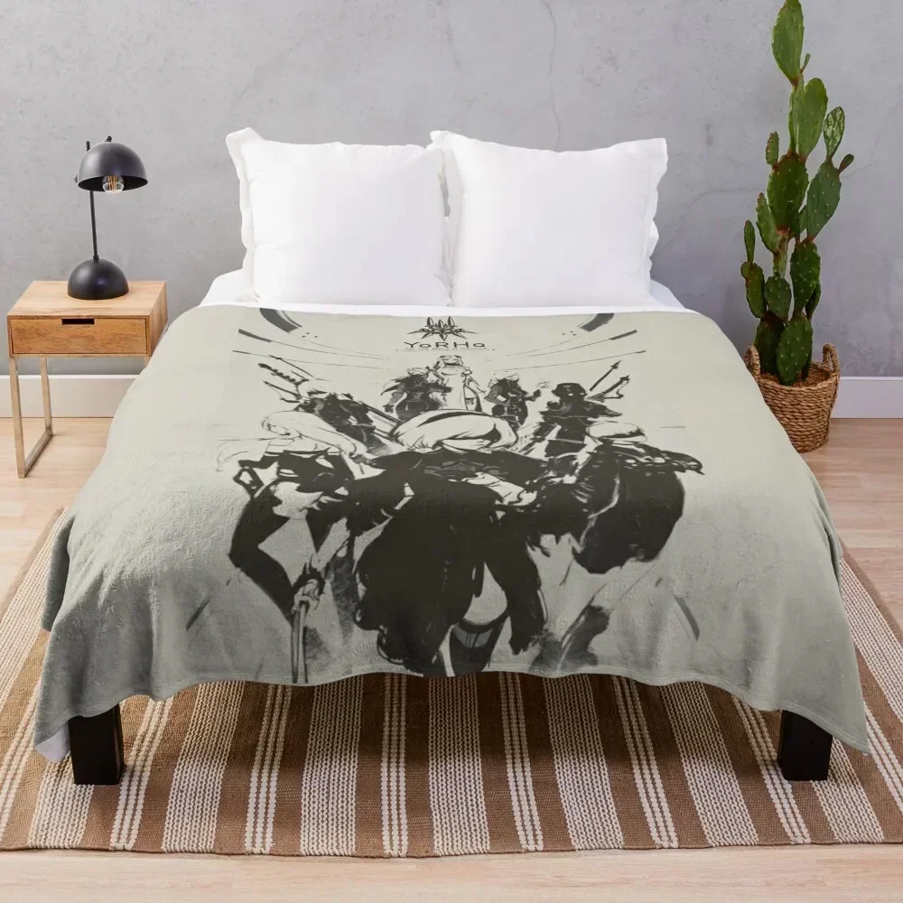 

Nier Automata Collage Yorha Throw Blanket Thermal Furry Blankets