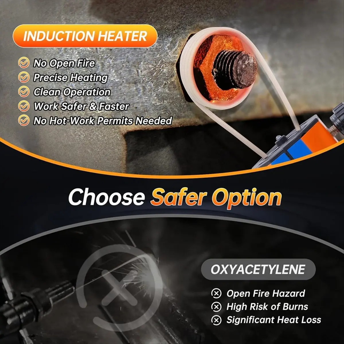 【~ NEW A03R】Magnetic Induction Heater Kit, 1100w 110v Heat Induction Bolt Removal for Removing Rusted Screws with 8 Coils US Plu