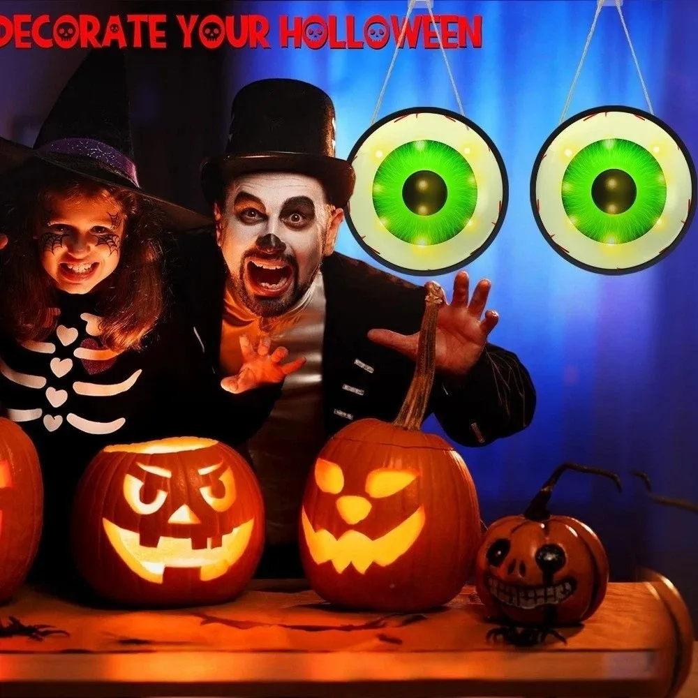 Round Halloween Eyeball Home Decor Luminous Giant Hanging Eyeball Ornaments Terrifying LED Eyeball Garden Yard Decoration