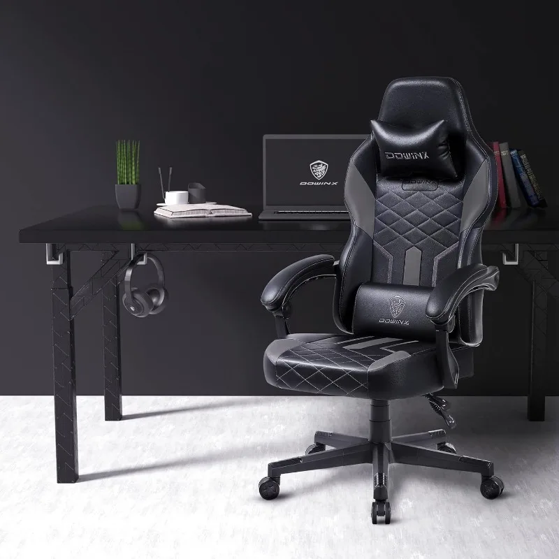 Gaming Chair with Pocket Spring Cushion,Breathable PU Leather Computer Chair High Back, Reclining Game Chair with Footrest