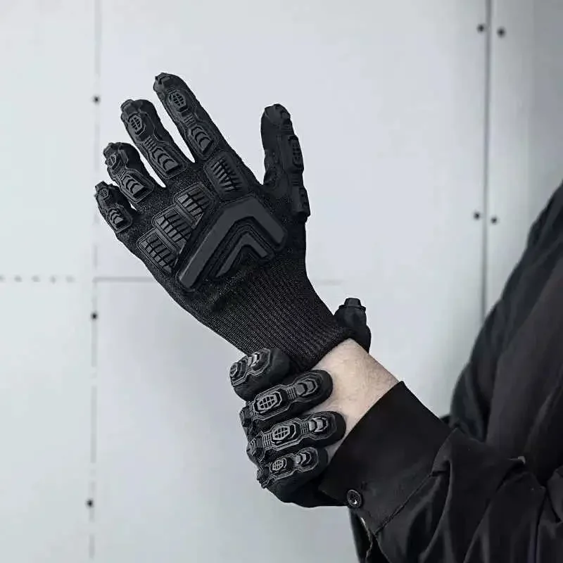 Techwear luvas táticas das mulheres dos homens treinamento ao ar livre motocicleta à prova de facadas luvas resistentes ao desgaste ginásio esporte guantes