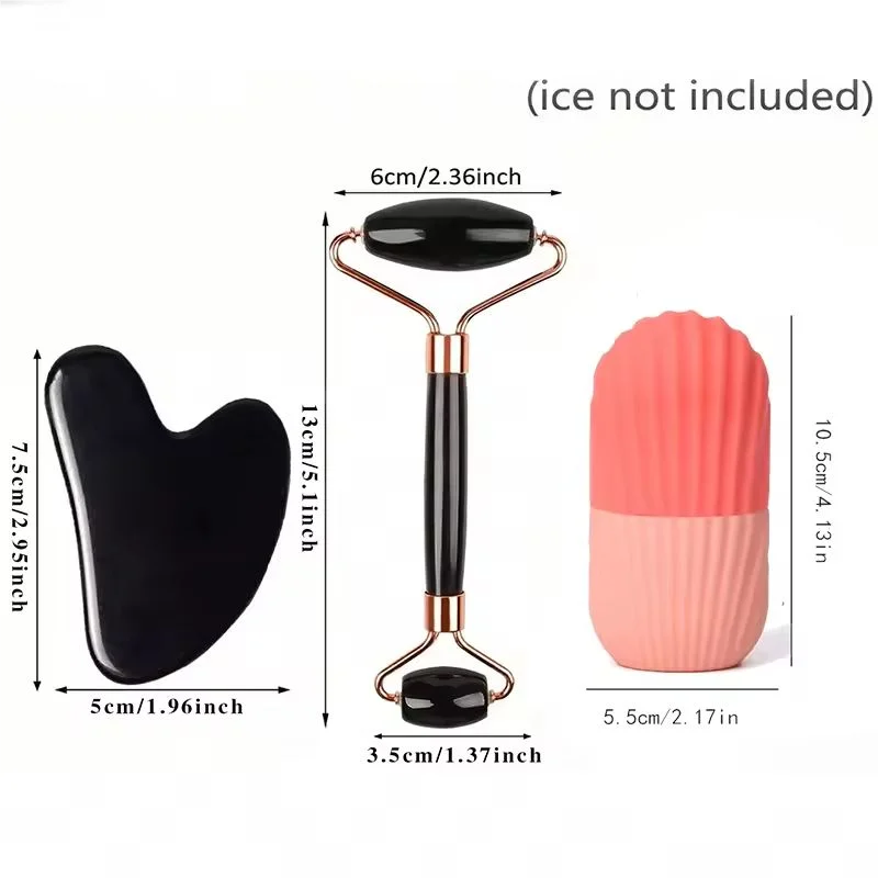 1/2/3 Stück Ice Face Roller Gesichtspflege Ice Roller Set, Gesichtsroller GuaSha FaceTool Set, Gesichtsmassage Roller Lifting Contouring – Detail 3