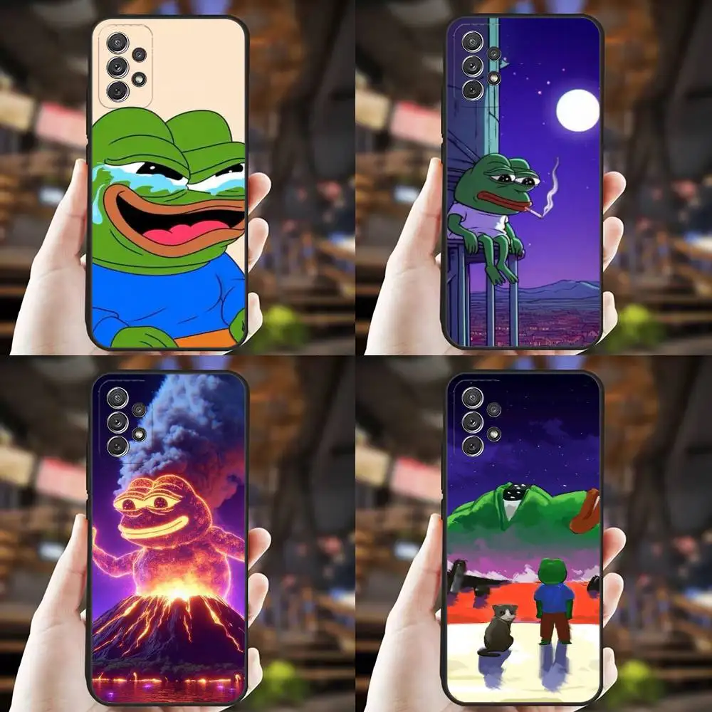 

Funny P-Pepe Frog Sad Phone Case For Samsung S25,S24,S21,S22,S23,S30,Ultra,S20,Plus,Fe,Lite,Note,10,9,5G Black Cover