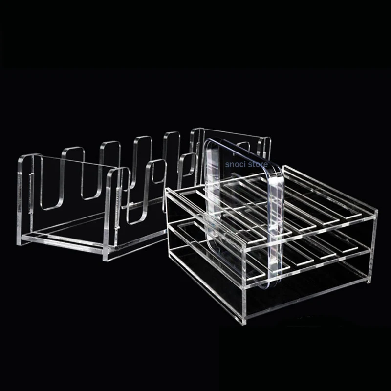 Acrylic Storage Display Stand Transparent Square Petri dish Storage rack Lab experiment multi Holder Place Holder  5/10Cells